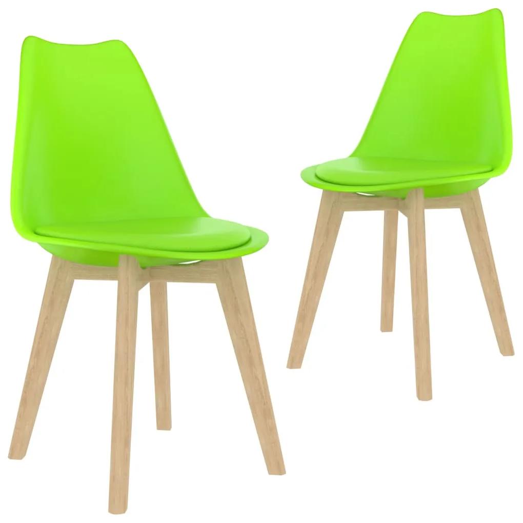 Cadeiras de jantar 2 pcs plástico verde