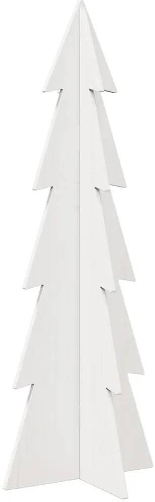 Árvore de Natal decorativa 112cm madeira de pinho maciça branco