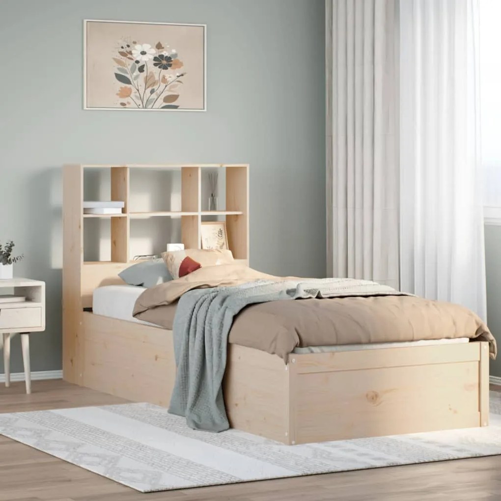 vidaXL Cama sem colchão 90x200 cm madeira de pinho maciça
