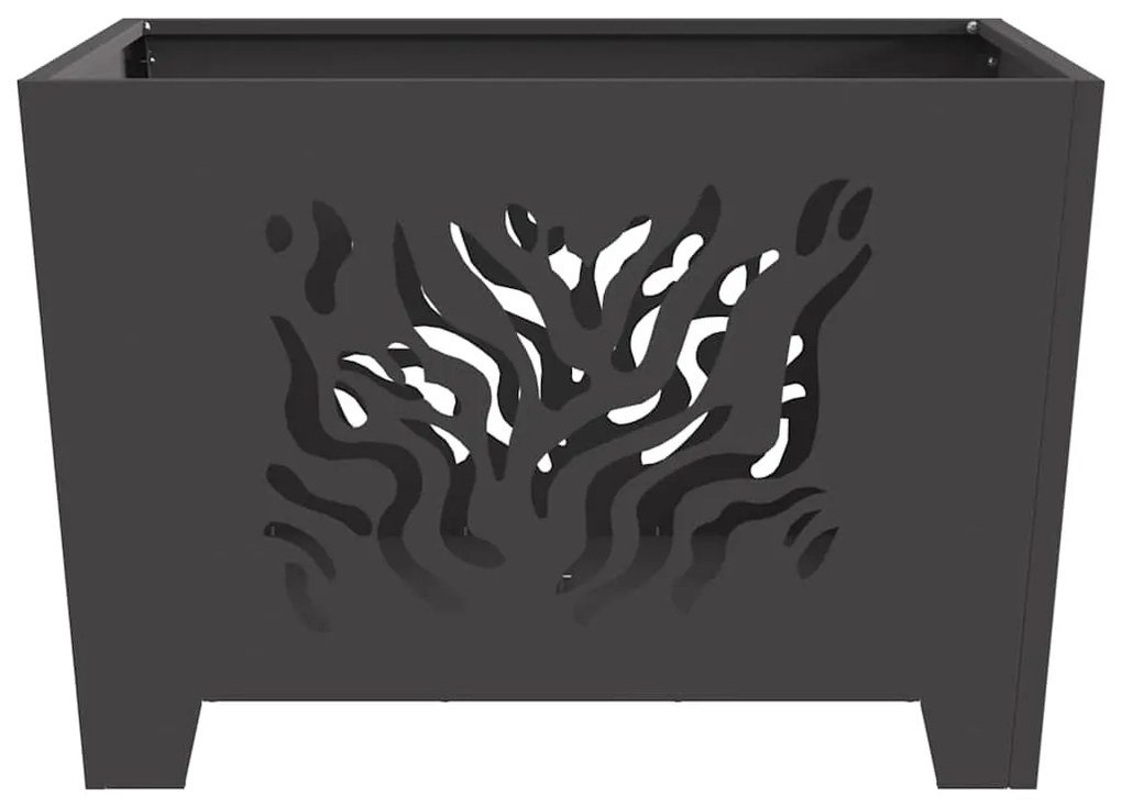 Fogaréu Quadrado vidaXL Preto 60x60x40 cm Aço