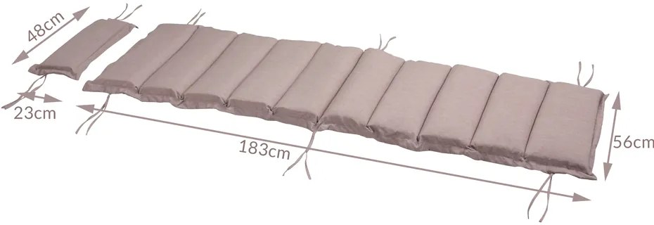 Almofada para espreguiçadeira jardim (NÃO INCLUIDA) 183x56x7cm Creme mesclado