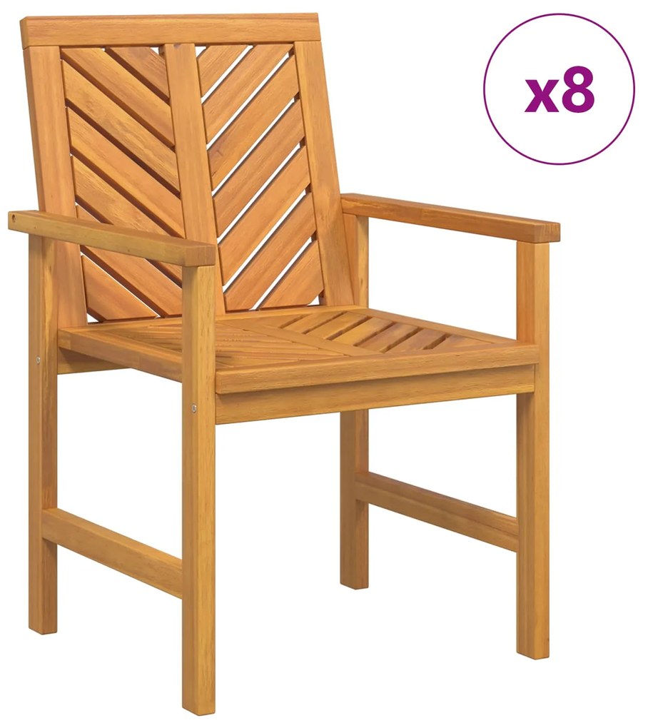 vidaXL Cadeira de jantar 8 pcs Natural 62,5 x 59 x 89 cm