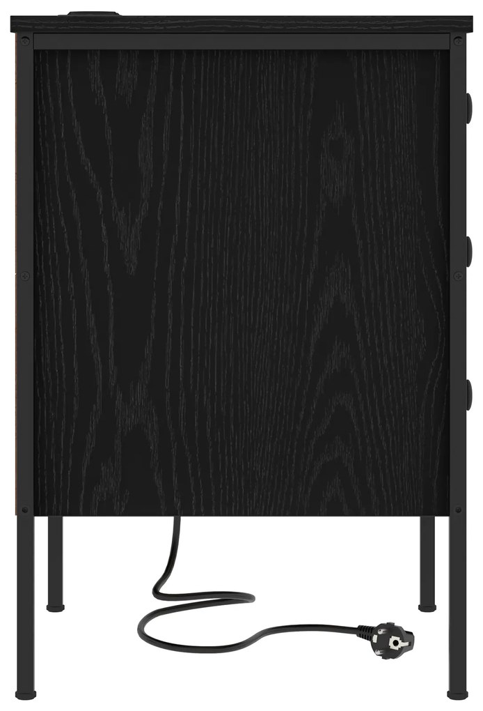 Armário de Cabeceira com gaveta Carvalho preto 42 x 41 x 61 cm