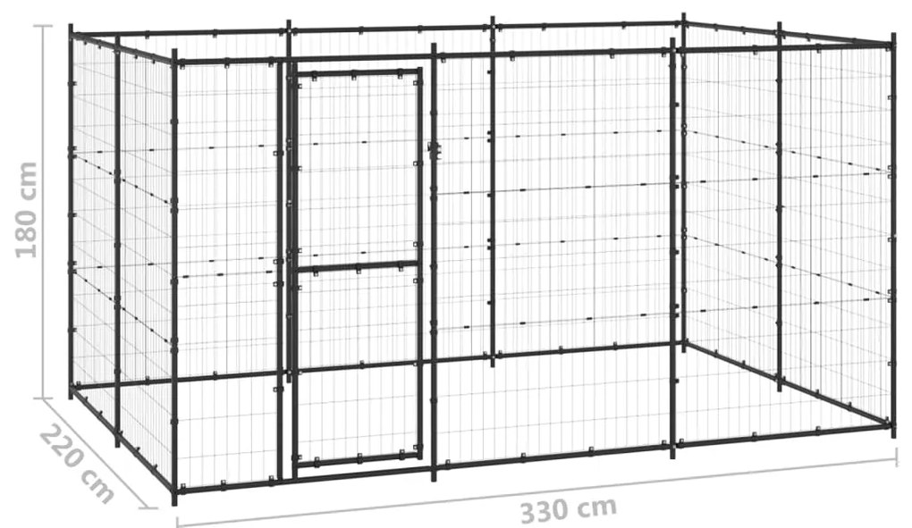 Canil de exterior 7,26 m² aço