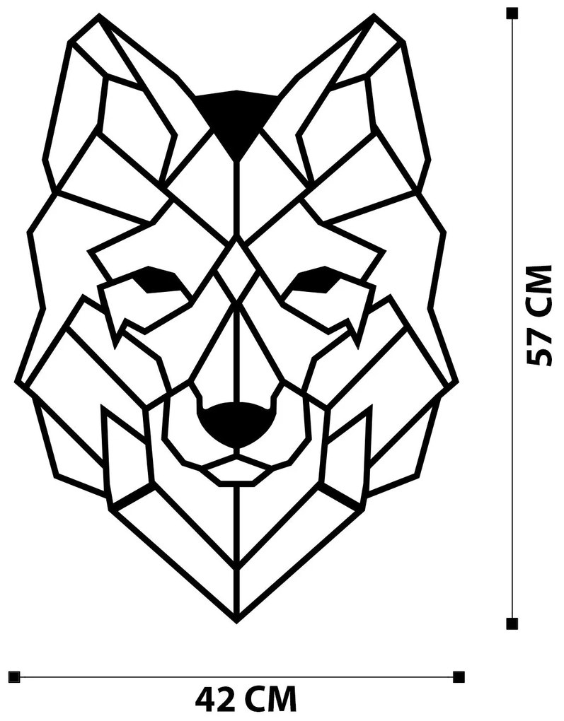 Acessório Decorativo de Parede Metal Wolf2 – Preto – 41 x 57 cm