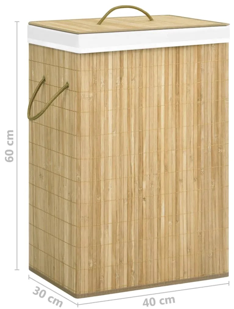 Cesto para roupa suja c/ 2 secções 72 L bambu