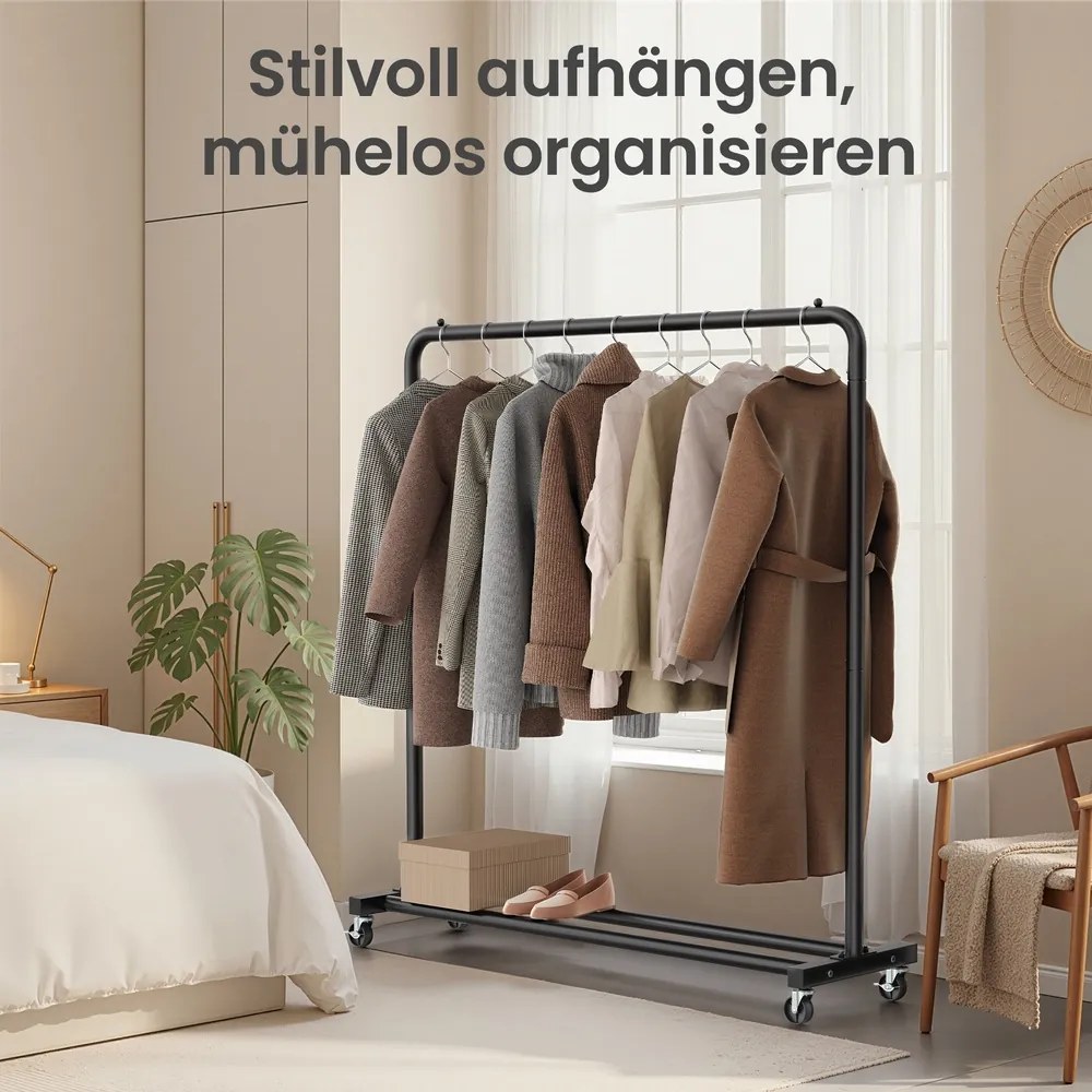 Guarda roupa aberto com rodas 38 x 110 x 141,5 cm preto