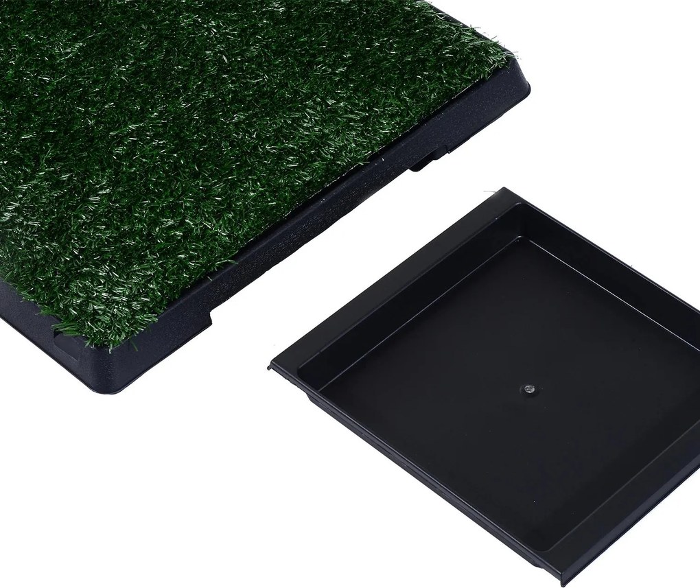 Sanita para Cães com Relva Artificial e Bandeja Sanita Interior para Animais de Estimação com Bandeja Lavável 51x63x6 cm Verde