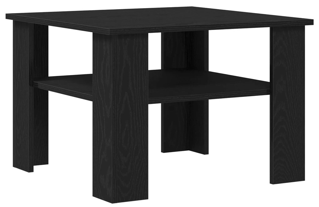 Mesa de Centro vidaXL Preta em Carvalho 60x60x42 cm em Madeira de Enge