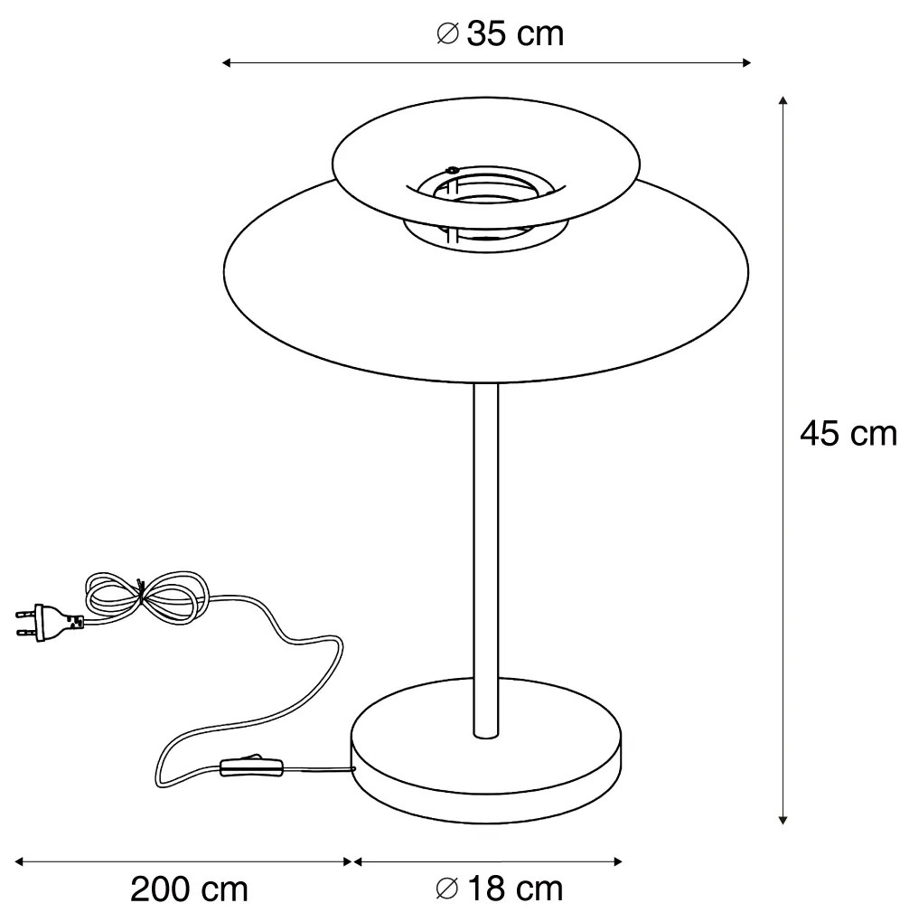 Candeeiro de Mesa Retro Aço Mocha 45cm - Pauly Retro