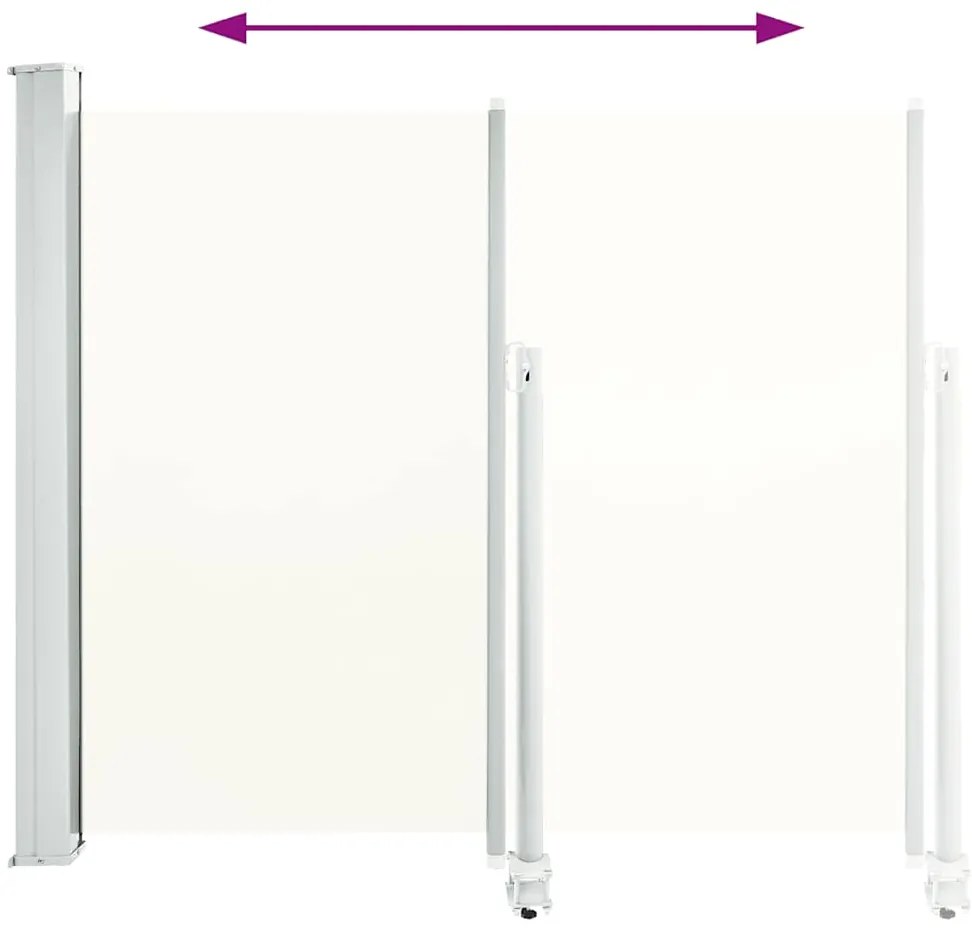 Toldo lateral retrátil para pátio 120x300 cm creme