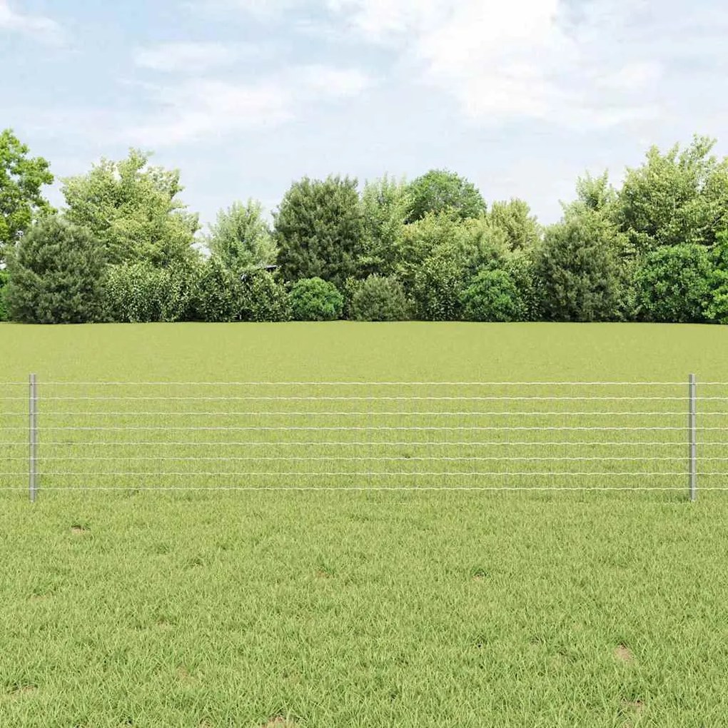 vidaXL Postes de Cerca 22 pcs Prateado 50 x 0.4 m Aço galvanizado