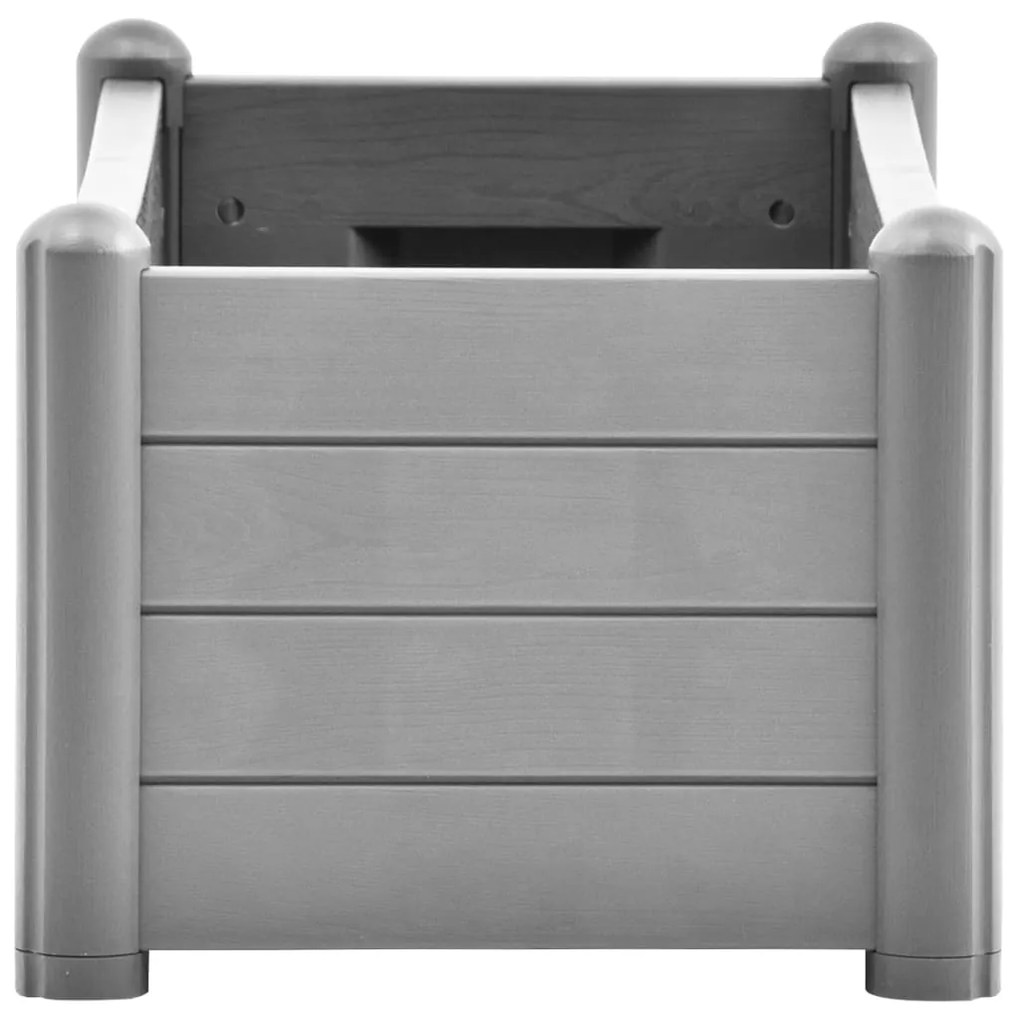 Canteiro elevado para jardim PP 100x43x35 cm cinzento pedra