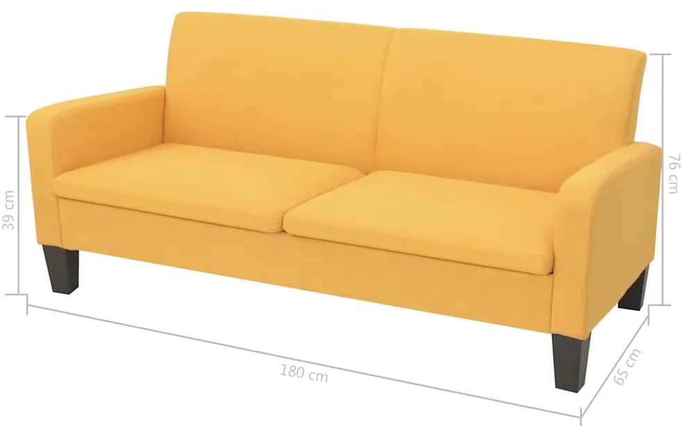 Conjunto de sofás 2 pcs tecido amarelo