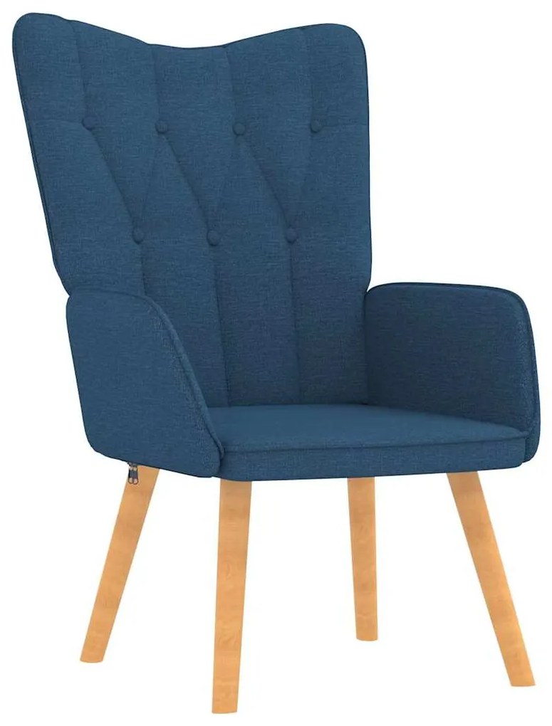 Cadeira de descanso com banco tecido azul