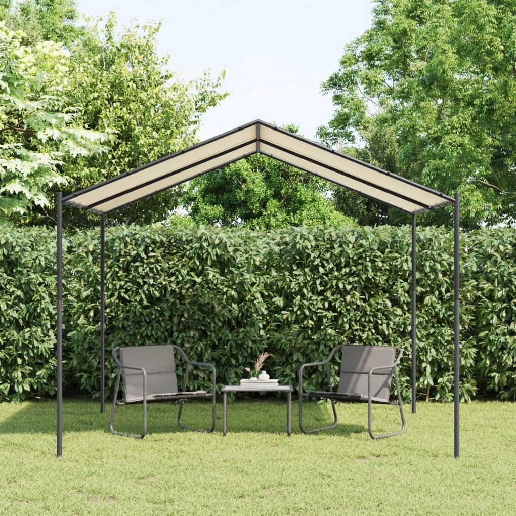 vidaXL Tenda com toldo 3x3 m aço e tecido bege