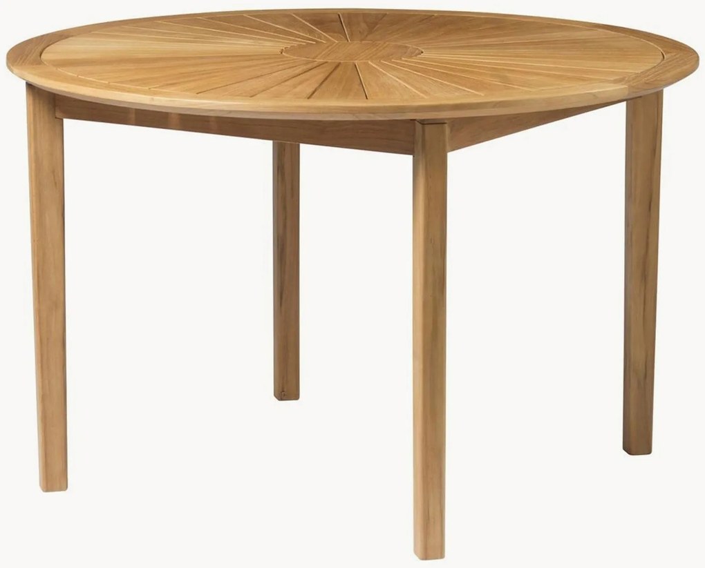 Mesa de jantar redonda de jardim em madeira de teca Sammen M27
