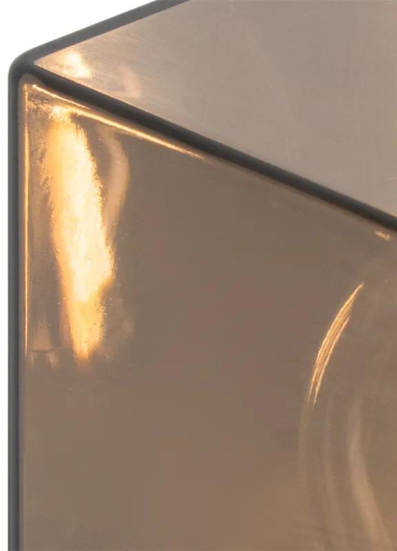 Candeeiro de exterior preto 50 cm IP44 com efeito de vidro fumê - Dinamarca Moderno