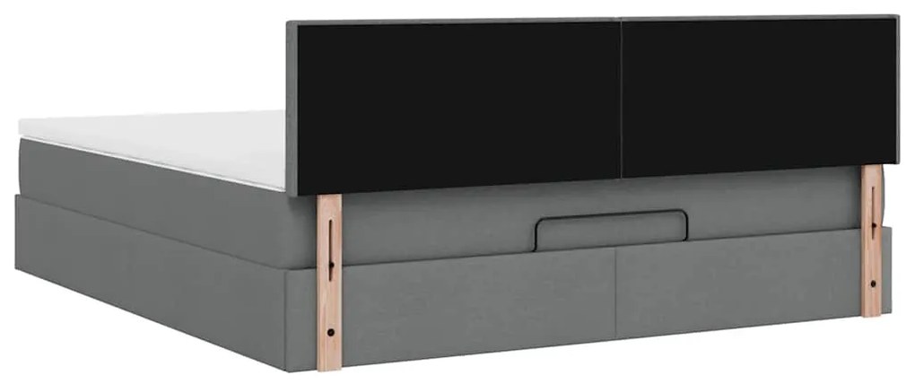 Estrutura de cama otomana com colchão 180x200cm cinzento escuro