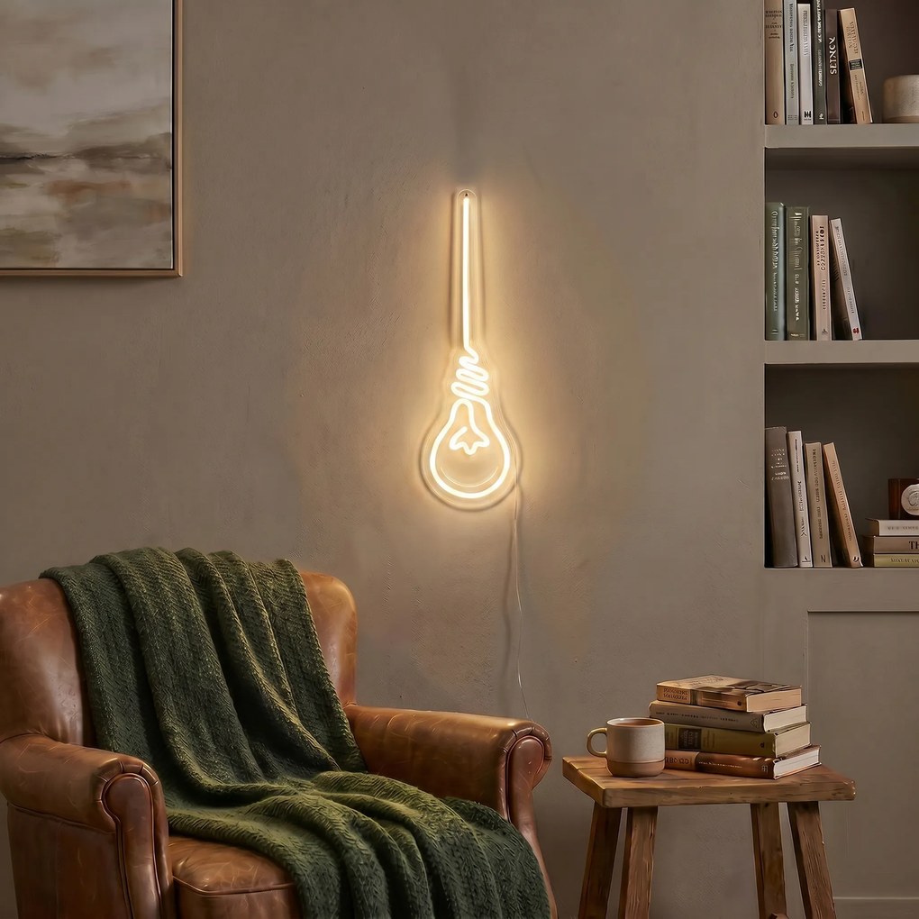 Candeeiro de parede néon branco quente Incl. LED - Lâmpada