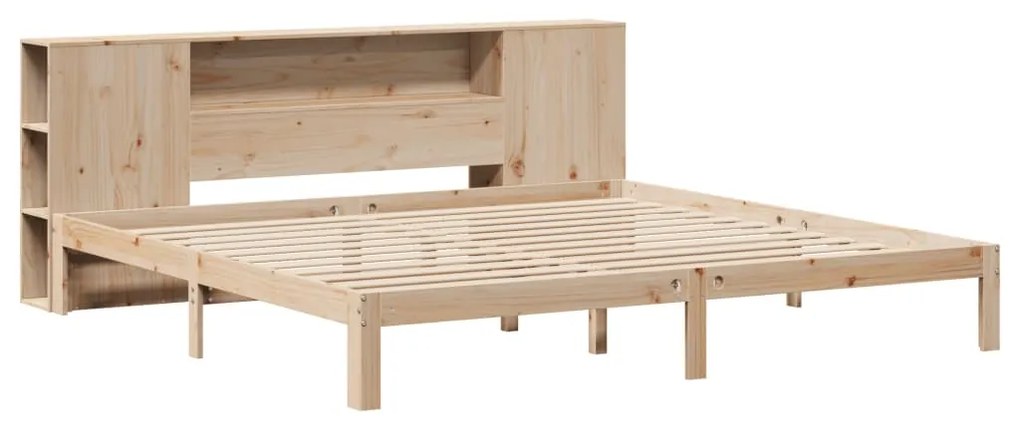 Cama com estante sem colchão 200x200 cm pinho maciço