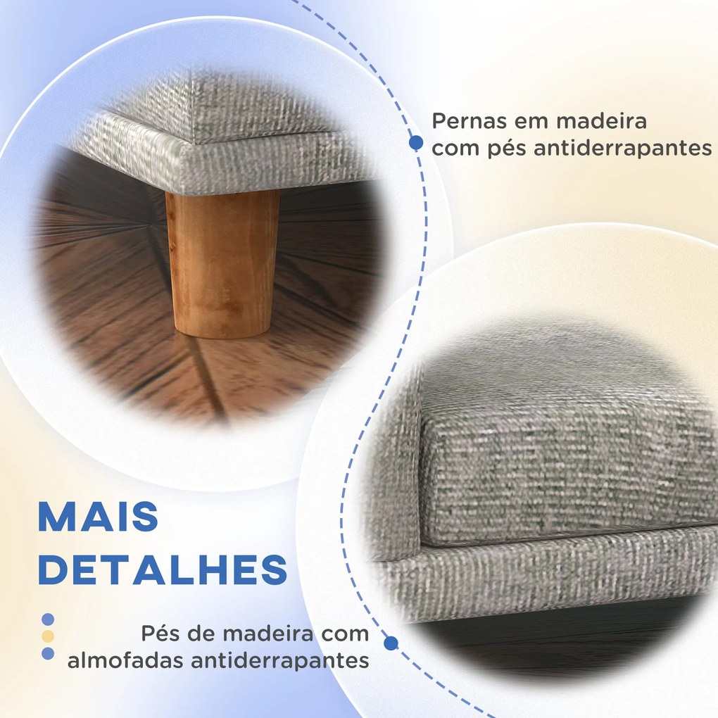 Cama para Cães Cama Elevada para Cães Estofada com Almofada Lavável e Pés de Madeira de Pinho 98x67x25 cm Cinza