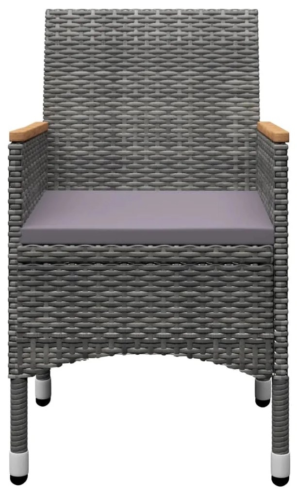 3 pcs conjunto de jantar para jardim cinzento