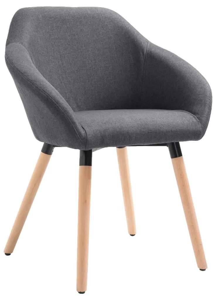 vidaXL Cadeira de jantar tecido cinzento-escuro