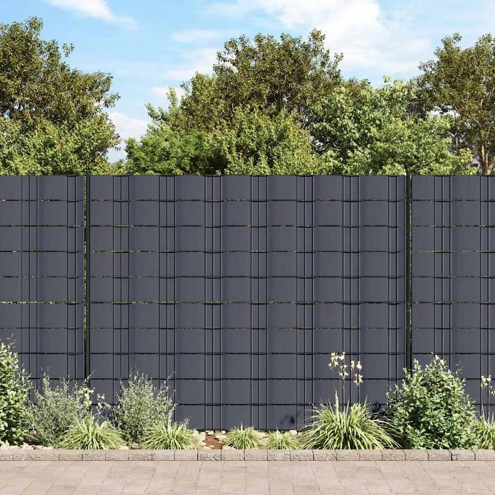 vidaXL Painel de privacidade para jardim 70x0,19 m PVC cinzento-escuro