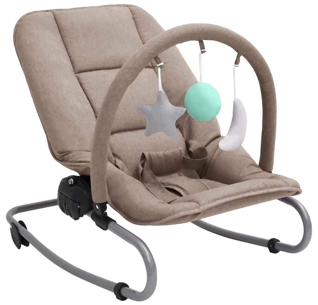 10249 vidaXL Baloiço de bebé aço cinzento-acastanhado
