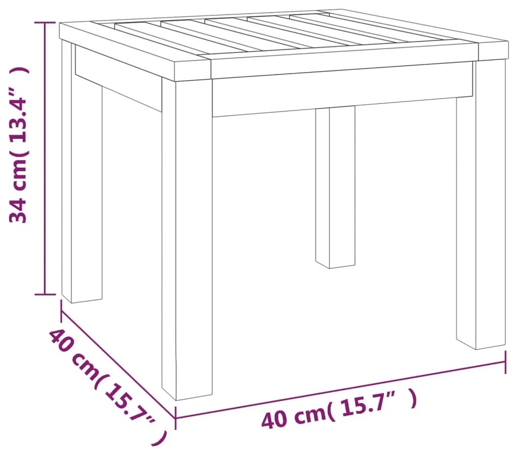 3 pcs conjunto de jantar p/ jardim c/ almofadões acácia maciça