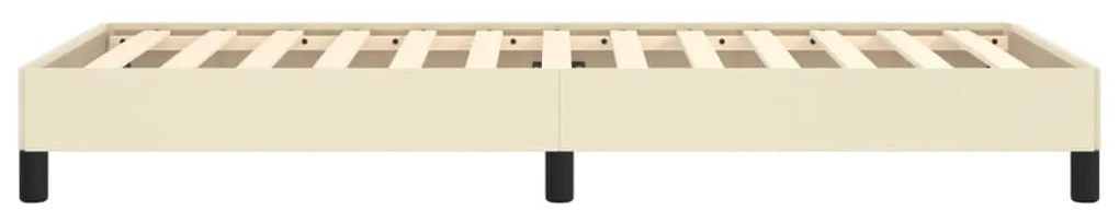 Estrutura de cama 100x200 cm couro artificial cor creme