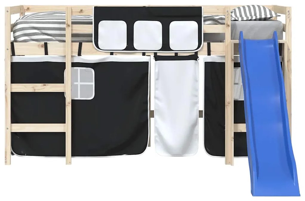 Cortinas para cama elevada poliéster branco e preto