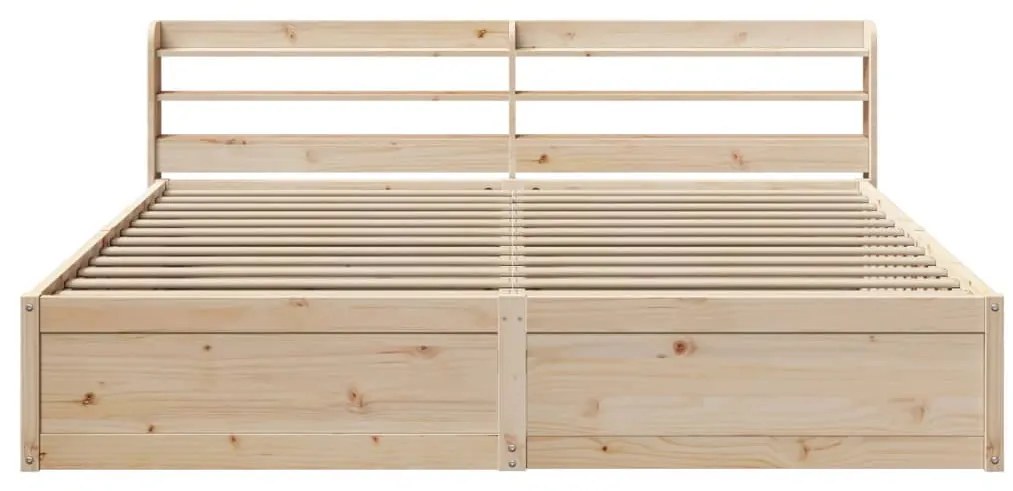 Estrutura de cama com cabeceira 180x200 cm pinho maciço
