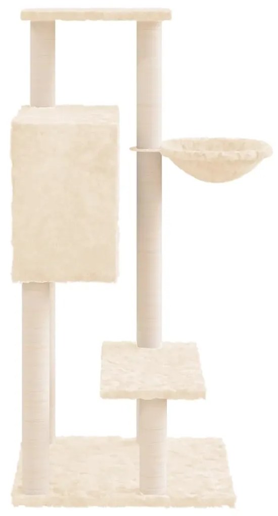 Árvore p/ gatos c/ postes arranhadores sisal 108,5 cm cor creme