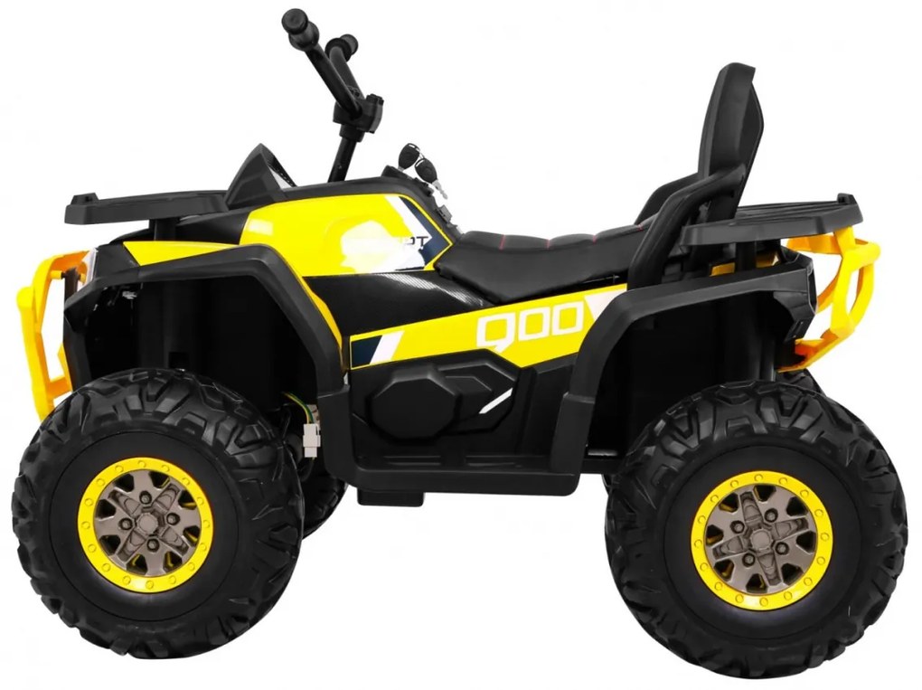 Moto 4 elétrica para crianças 12V 4x4 45W Deserto com Rodas Espuma EVA, Assento couro ecológico, som Crianças Até 30 kg Amarela