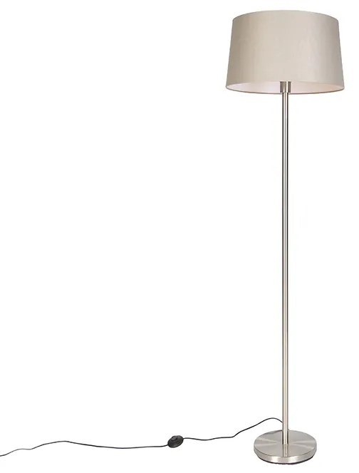 Candeeiro de pé moderno em aço com cúpula bege 45 cm - Simplo Moderno
