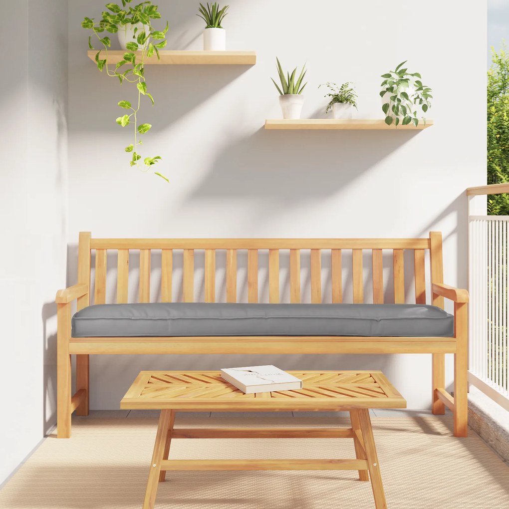 vidaXL Cushion de Palete para Banco Cinzento 180x40x8 cm em tecido Oxford