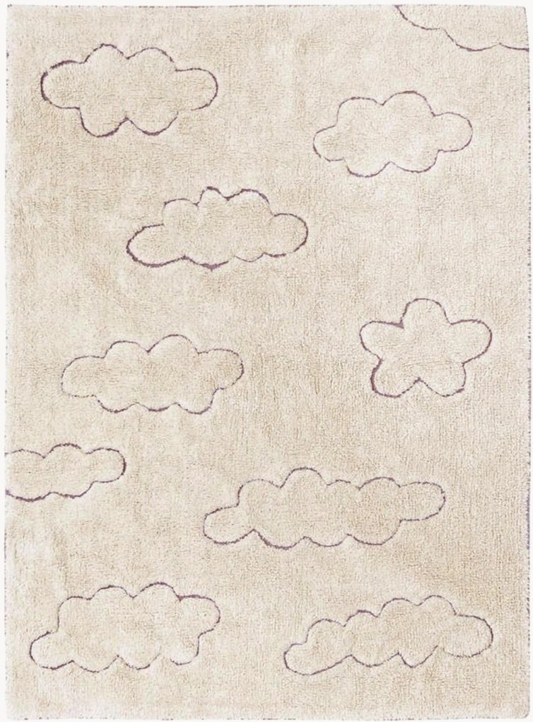 Tapete infantil tecido à mão com relevo e lavável Clouds