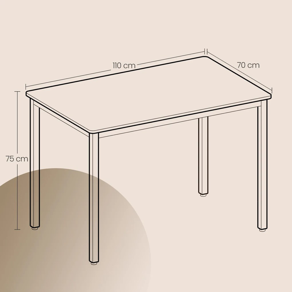 Mesa de jantar 70 x 110 x 77 cm Castanho vintage-preto