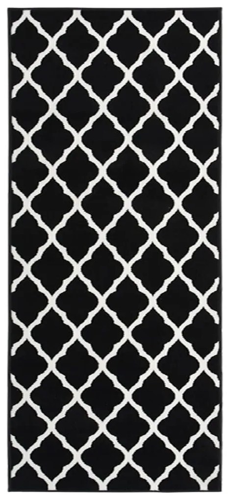 vidaXL Passadeira 80x150 cm polipropileno preto e branco