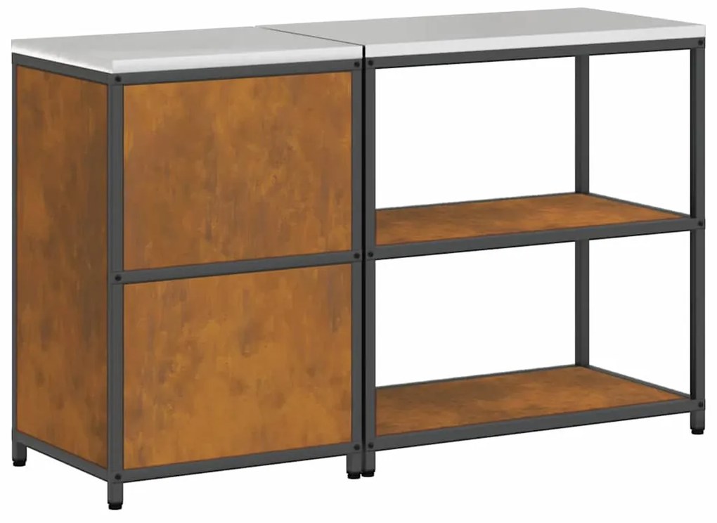 Conjunto de Armazenamento de Cozinha 2 pcs Ferro Enferrujado