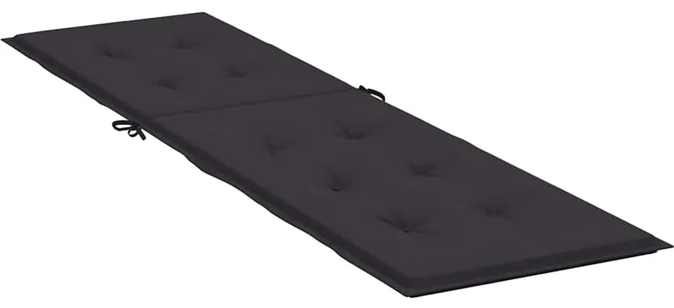 Almofadão para cadeira de terraço (75+105)x50x4 cm preto