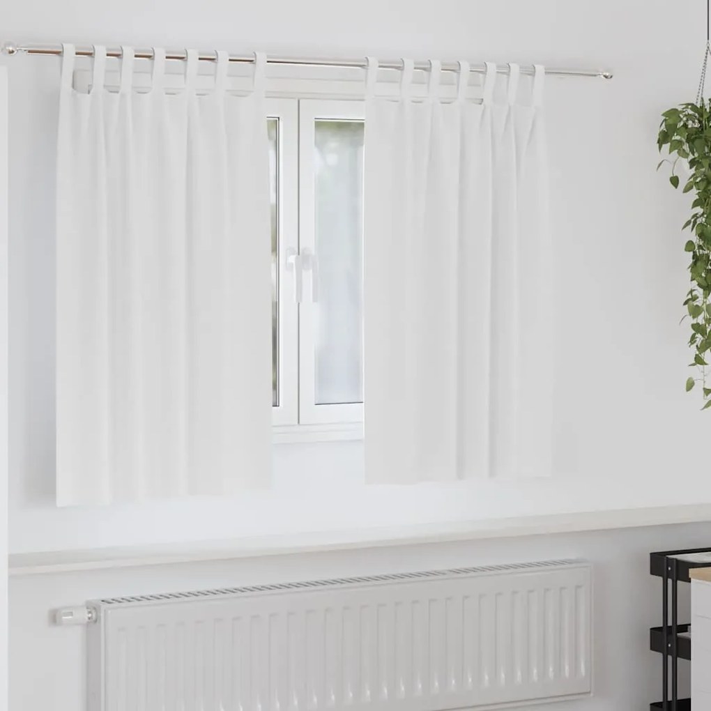vidaXL Cortinas Blackout com Argolas 2 pcs Branco Puro 140 x 140 cm