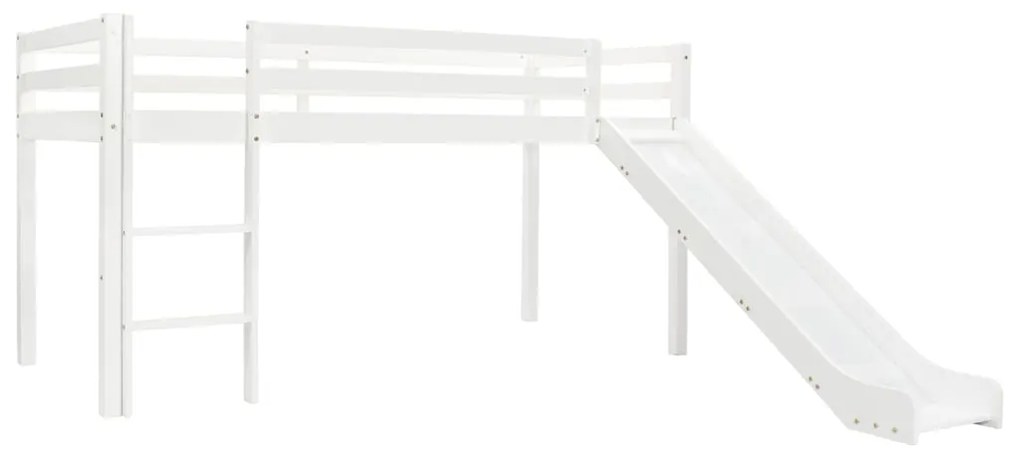 282713 vidaXL Estrutura de cama infantil c/ escorrega e escada pinho 97x208cm