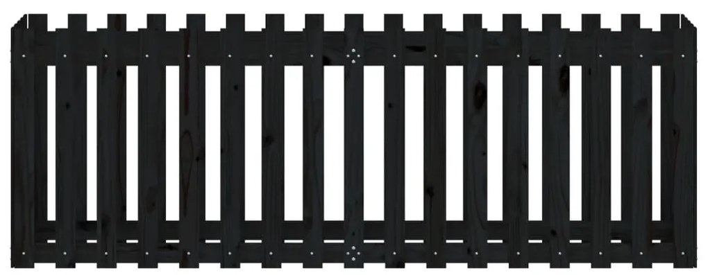 Canteiro elevado c/ design cerca 200x50x70cm pinho maciço preto