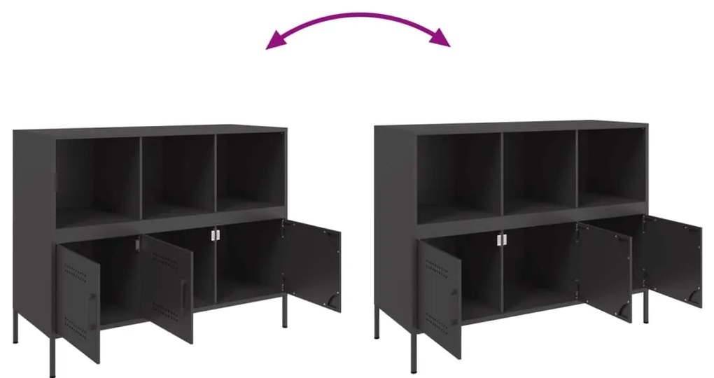 Aparador 100,5x39x79 cm aço preto