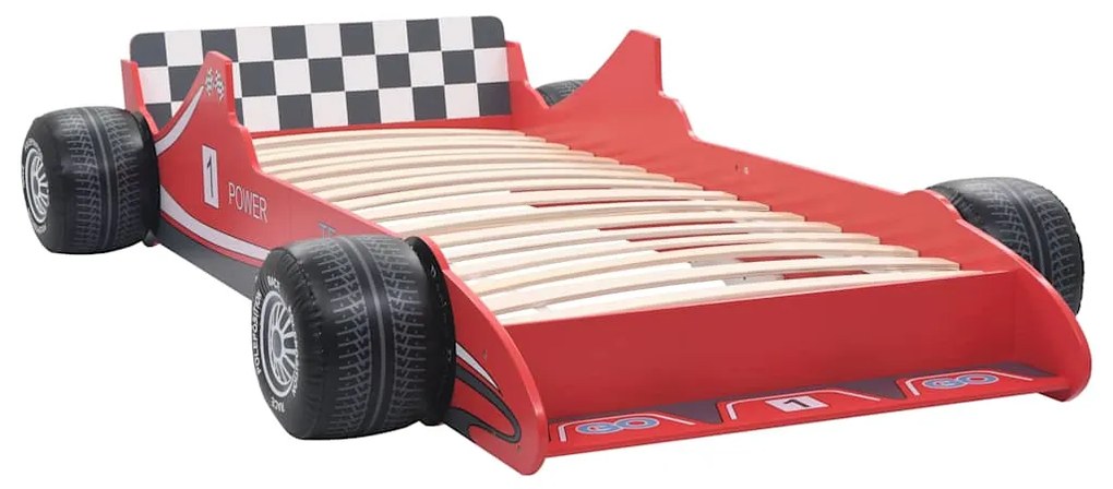 Cama carro de corrida para crianças 90x200 cm vermelho