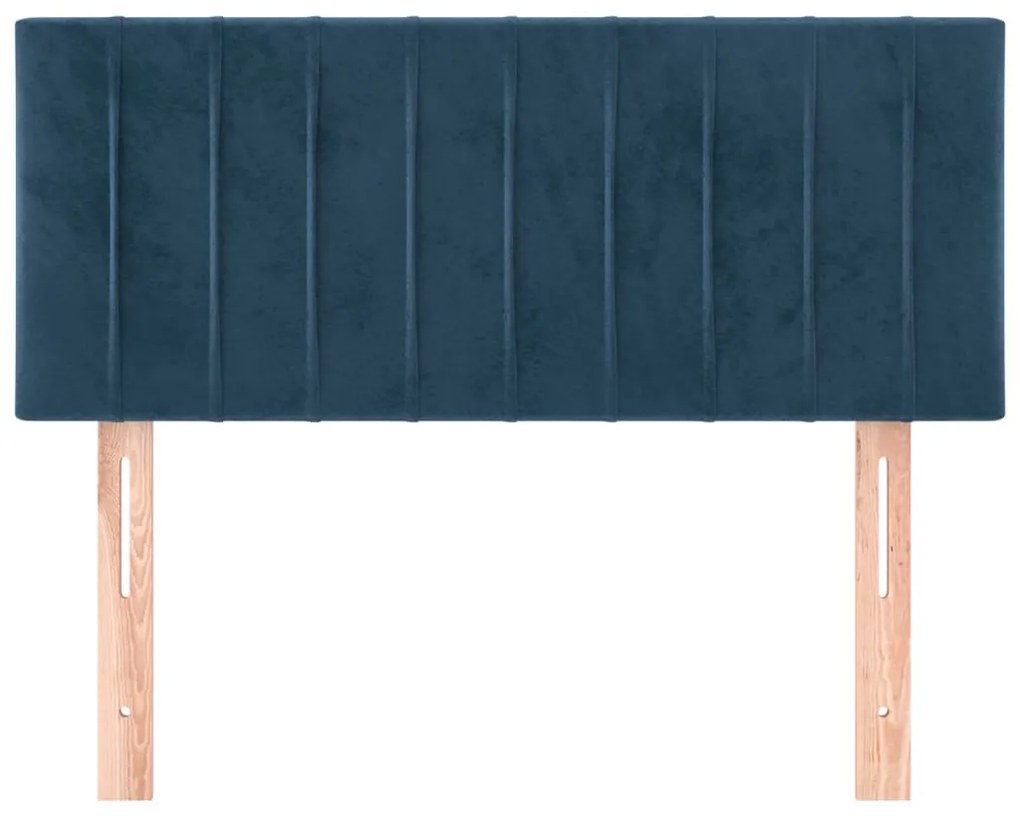 Cabeceira de cama veludo 100x5x78/88 cm azul-escuro