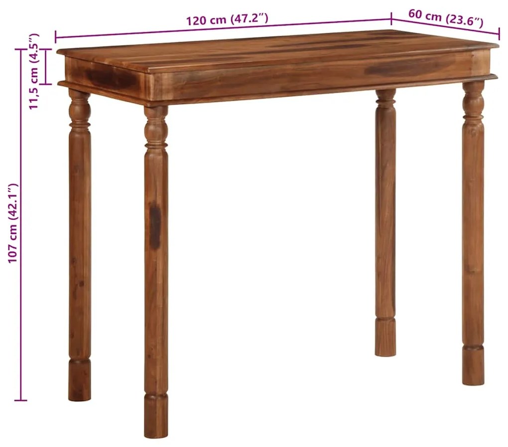 Mesa Bar 120x60x107 cm Acácia de madeira maciça